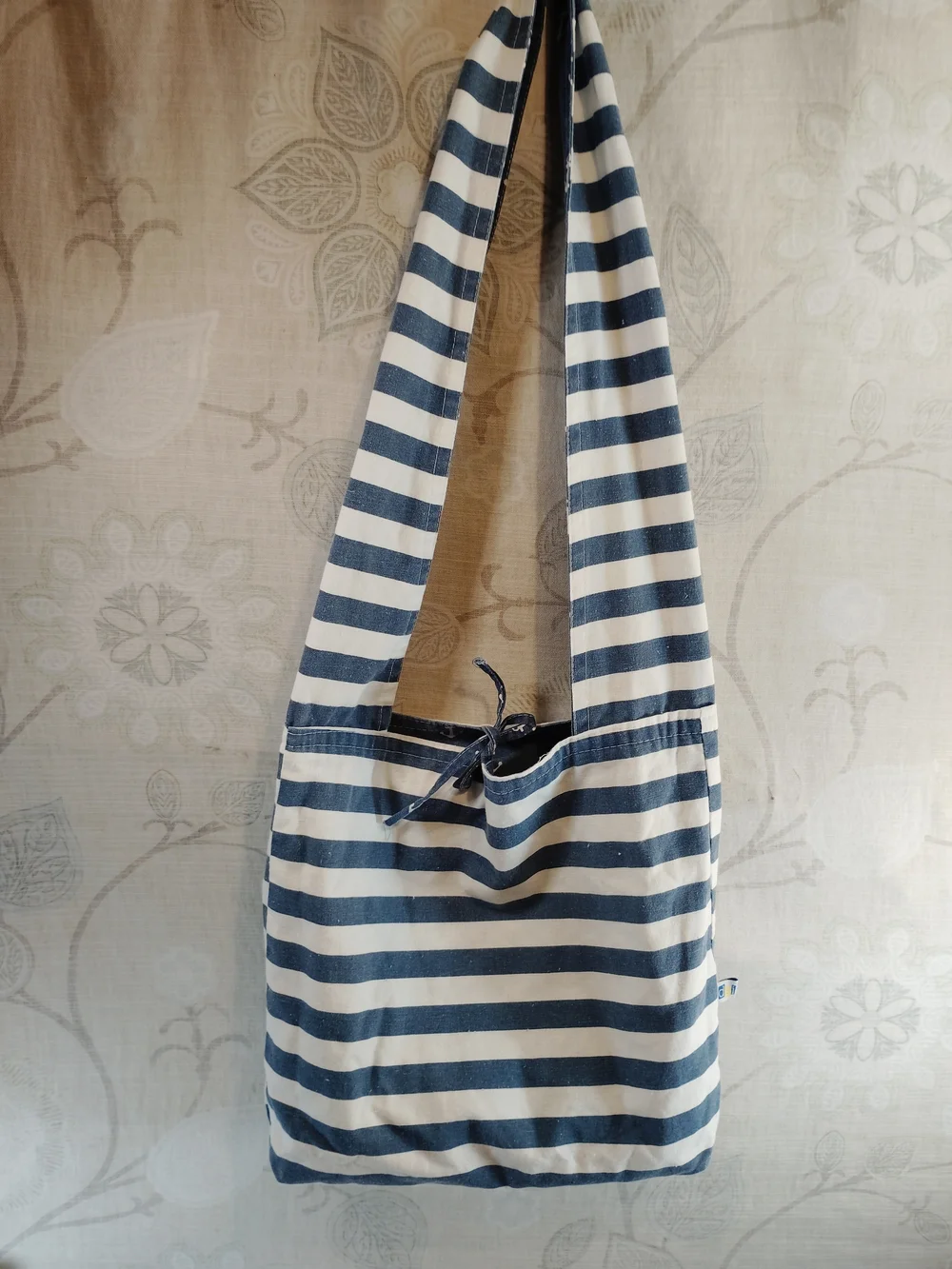 Reversible Nautical Anchor Print Blue Hobo/Crossbody Bag